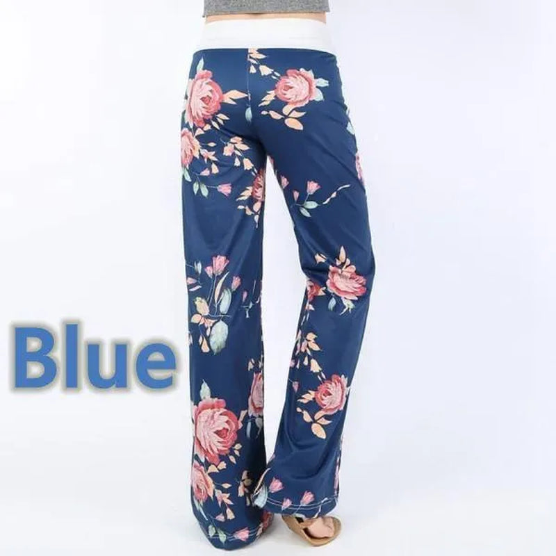 Women Fashion Loose Casual Baggy Long Pants Wide Leg Elastic Waist Cotton Linen Flare Yoga Trousers plus Size