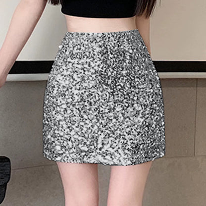 Sexy Sequins Skirts Women'S Fashionable Sequin Skirt High Waisted and Hip Wrapped Short Skirt Cow Print Skirts San Valentin