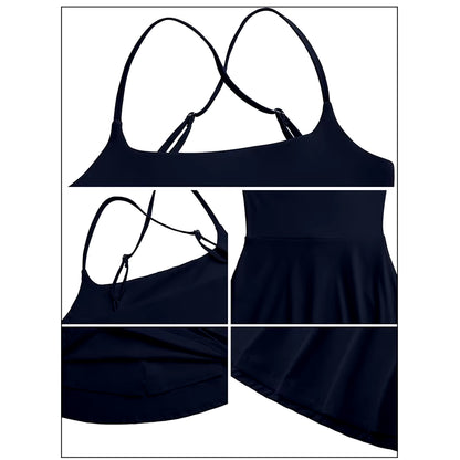 Women Dress Summer Clothes Sleeveless Mini Tennis Dress with Shorts Athletic Golf Outfit Female Clothing